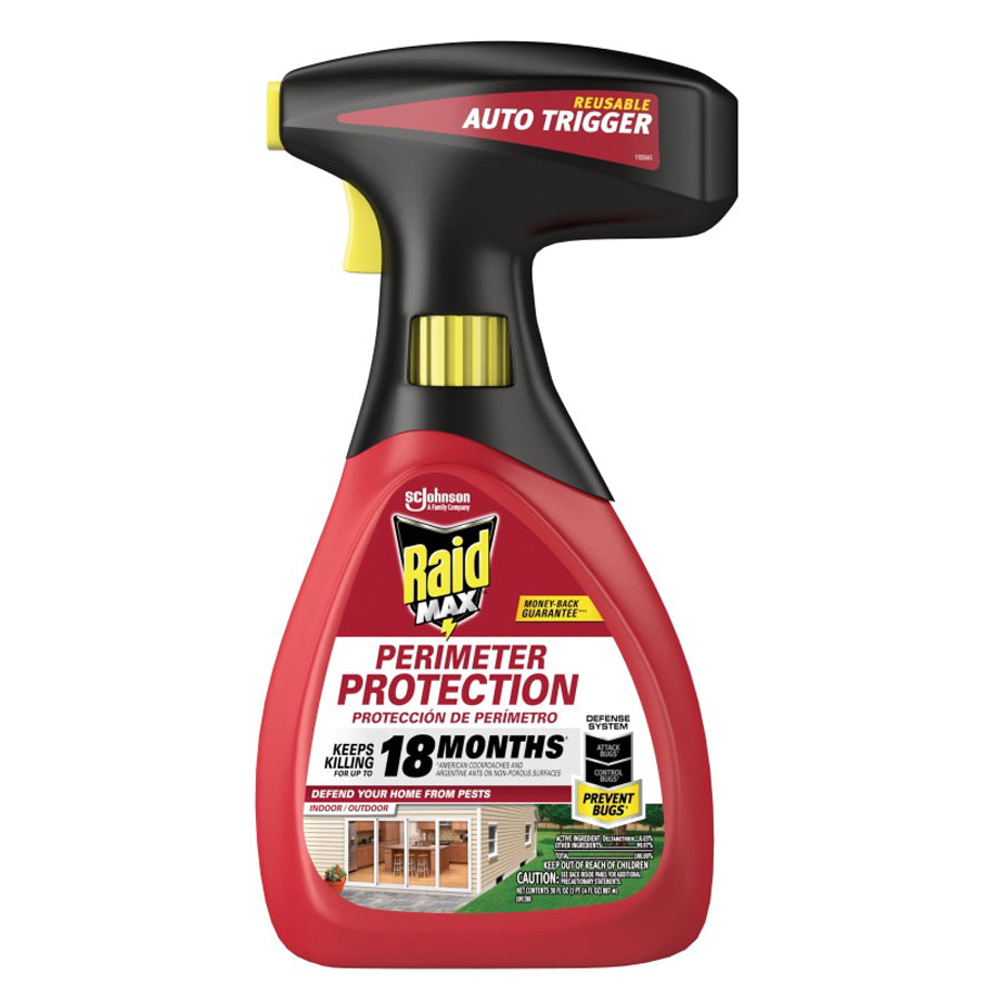 RAID MAX 71108 Bug Barrier Insect Killer, Liquid, Spray Application, 30 oz