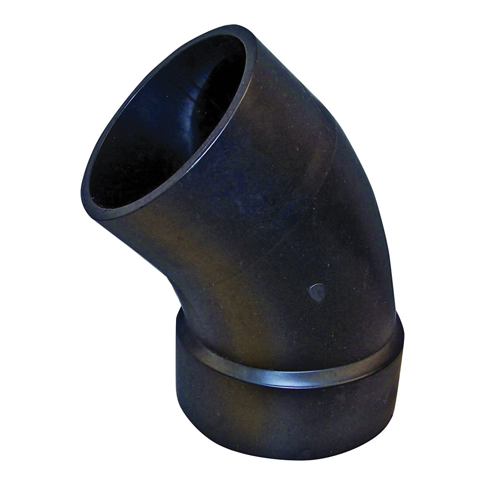 GENOVA 82715 Street Pipe Elbow, 1-1/2 in, Hub x Spigot, 45 deg Angle, ABS, SCH 40 Schedule