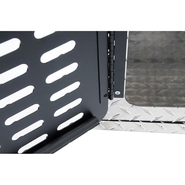 DEE ZEE DZ91782 Dog Box, 28 in W, 18-3/4 in D, 20 in H, Aluminum, Bright