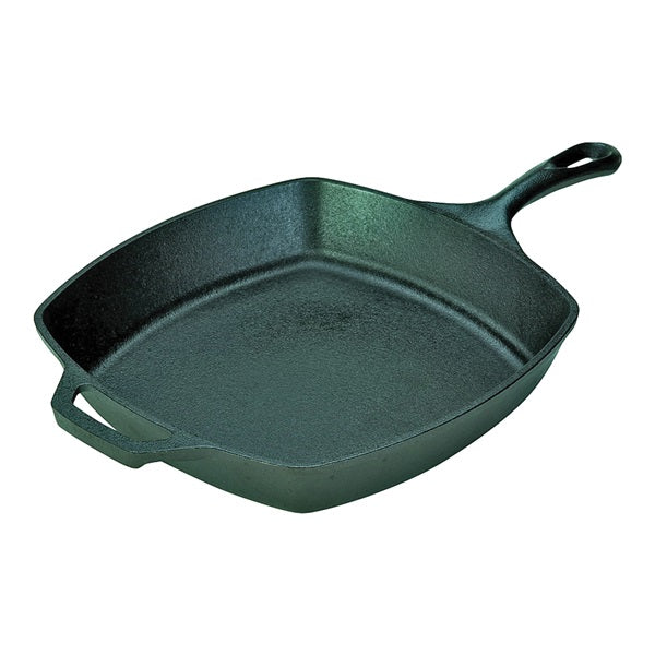 Lodge L8SQ3 Seasoned Skillet, 10-1/2 in Dia, Iron, Black