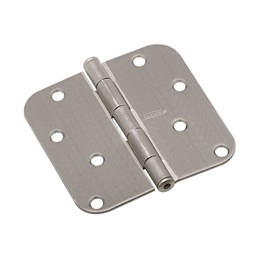 National Hardware N830-243 Door Hinge, Cold Rolled Steel, Satin Nickel, Non-Rising, Removable Pin, Full-Mortise Mounting
