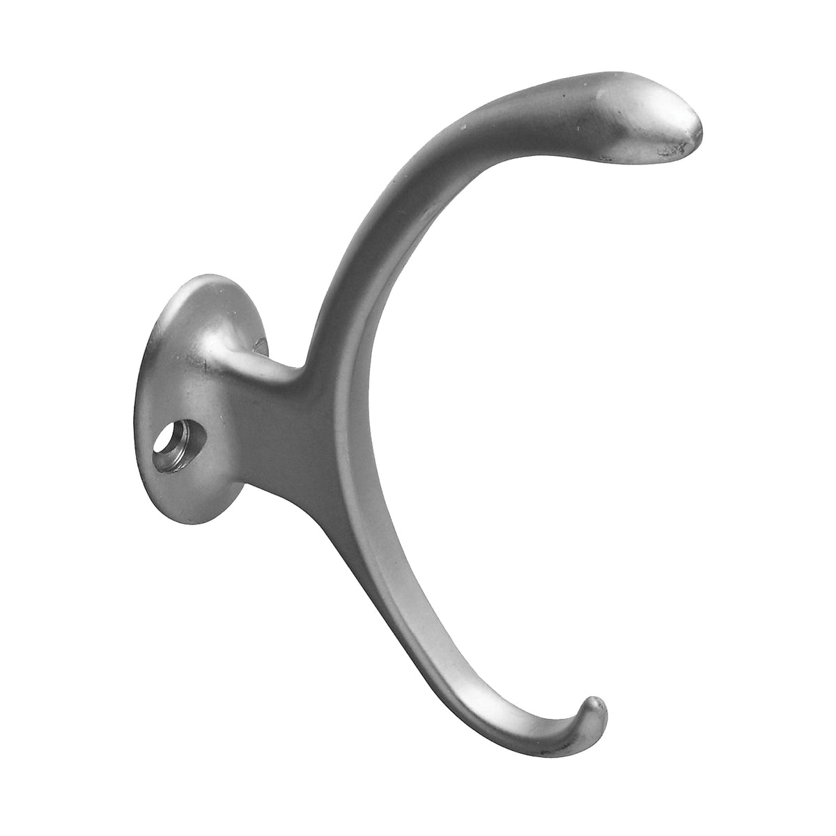 National Hardware V8008 N806-808 Garment Hook, 2-Hook, Zinc, Satin Nickel