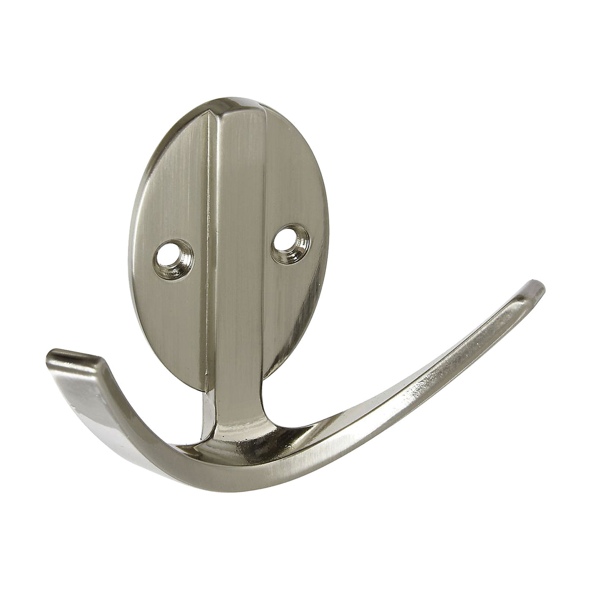 National Hardware V8010 N807-008 Robe Hook, 2-Hook, Zinc, Satin Nickel