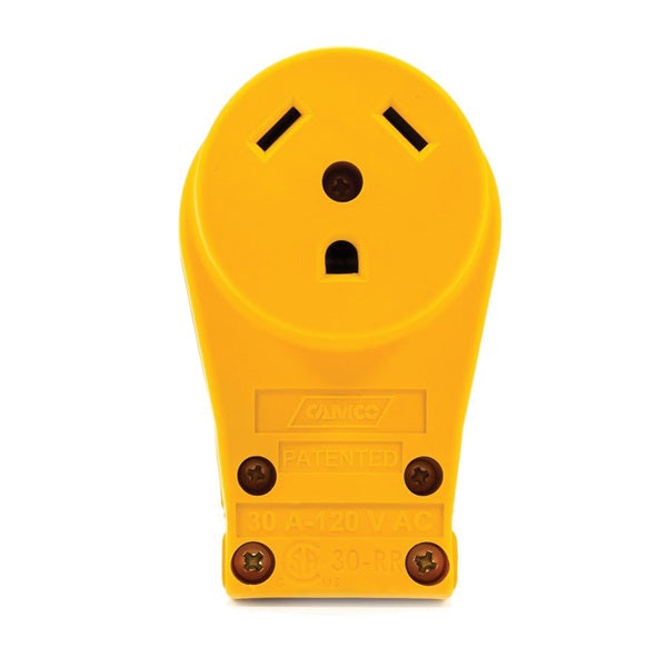 CAMCO 55343 Replacement Receptacle, 125 V, 30 A, Female Contact, Yellow