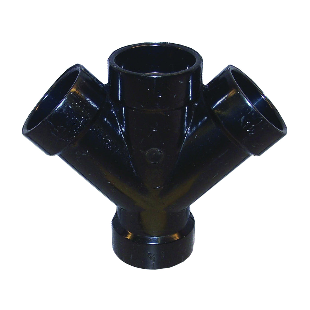 GENOVA 83415 Double Pipe Wye, 1-1/2 in, Hub, ABS, SCH 40 Schedule