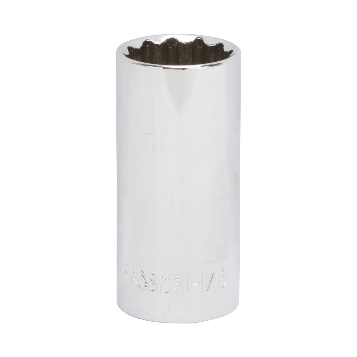 Vulcan MT6528954 Drive Socket, 1-1/16 in Socket, 1/2 in Drive, 12-Point, Chrome Vanadium Steel, Chrome