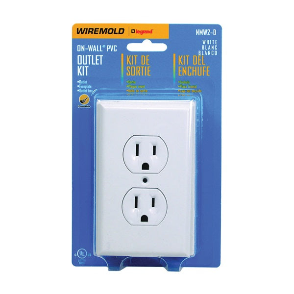 Wiremold NMW2D Duplex Switch, 15 A, White