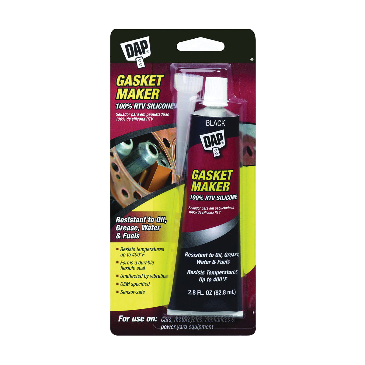 DAP 7079800754 Gasket Maker, 2.8 fl-oz, Paste, Acetic Acid