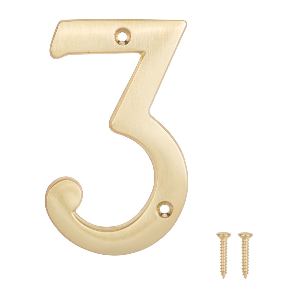 ProSource N-Z043PB3L-PS House Number, Character: 3, 4 in H Character, 2.36 in W Character