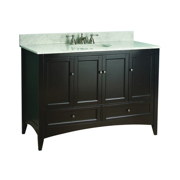 Foremost Berkshire Series BECA4821D Bathroom Vanity, Wood, Espresso, Free-Standing Installation, 2-Drawer