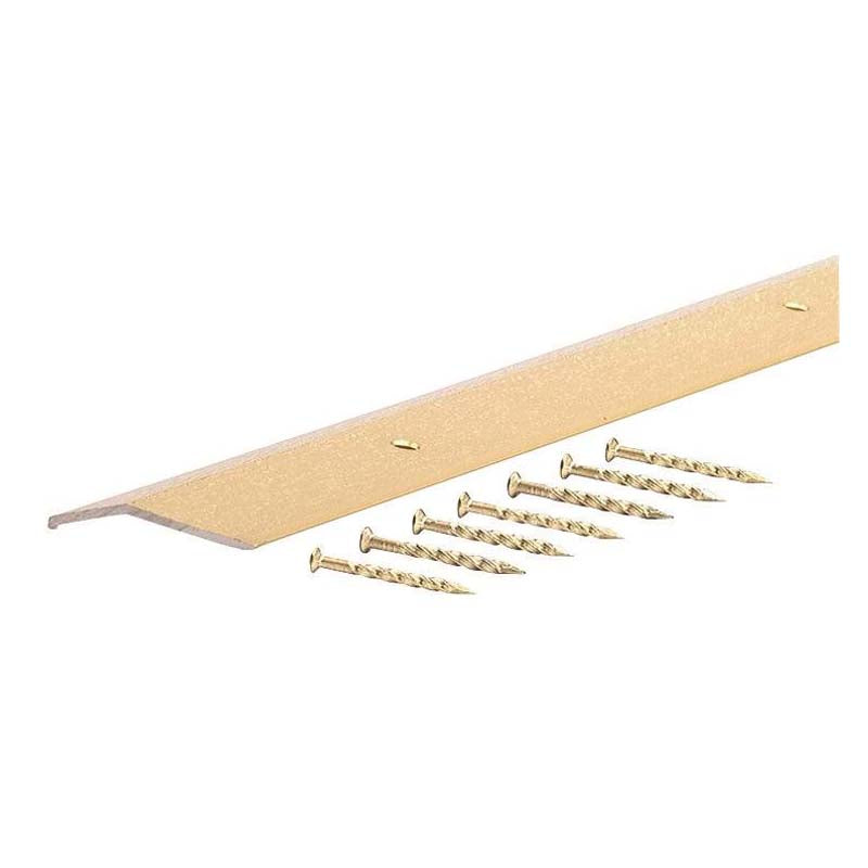 M-D 79152 Carpet Trim, 72 in L, 1.38 in W, Fluted Surface, Aluminum, Satin Brass