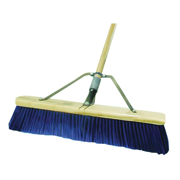 Quickie 00869HDSU Push Broom, 24 in Sweep Face, Polypropylene Bristle, Wood Handle