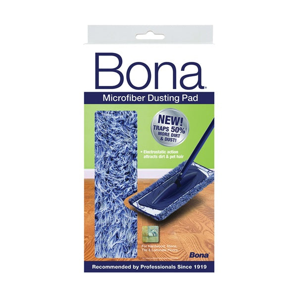 Bona WM710013272 Dusting Pad, 17 in L, 6 in W, Microfiber Cloth, Machine Washable: Yes