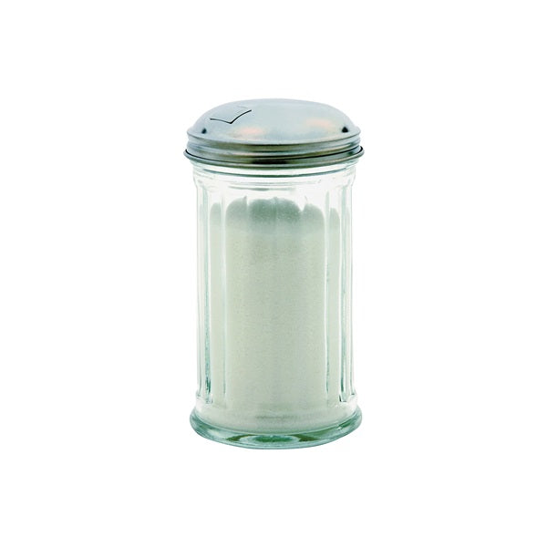 Oneida 97286 Sugar Dispenser, 12 oz Capacity, Glass/Stainless Steel, Clear