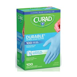 CURAD CUR4145R Exam Gloves, One-Size, Nitrile, Blue