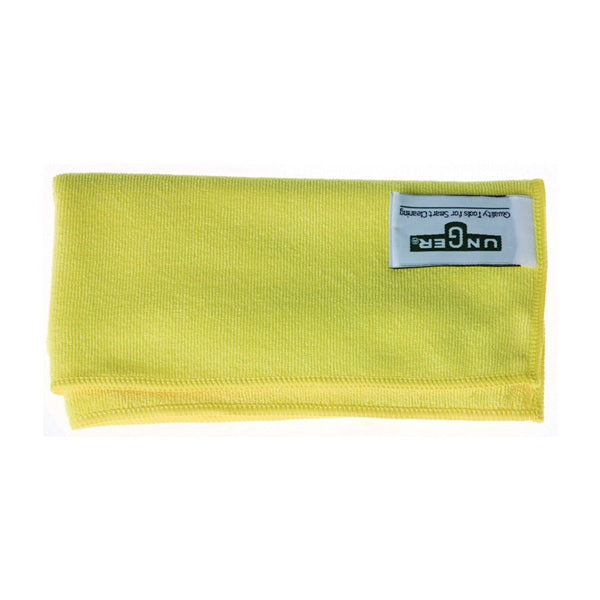 Unger MF40Y Wiping Cloth, 16 in L, 15 in W, Microfiber, Yellow