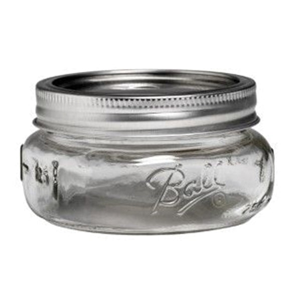 Ball Collection Elite Series 1440061162 Mason Jar, 8 oz Capacity, Glass, Silver Cap/Lid