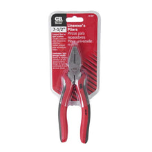 Load image into Gallery viewer, GB GS-387 Lineman&#39;s Plier, 7-1/2 in OAL, 1-1/4 in Jaw Opening, Red Handle, Comfort-Grip Handle
