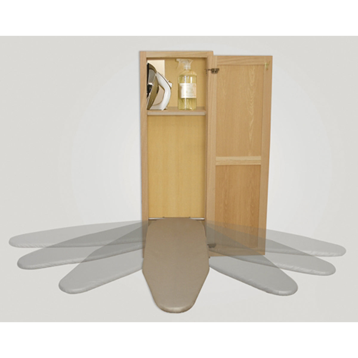 Hide-Away Supreme SUP400 Ironing Board, 47 3/4 in L x 16 in W x 7 in H in Board, Oak Wood Board, Light Brown Board