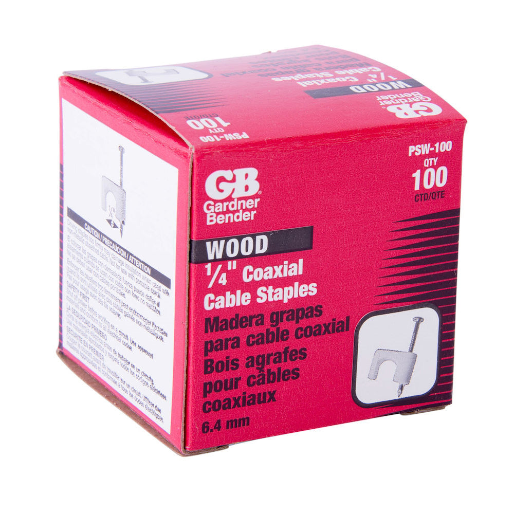 GB PSW-100 Cable Staple, 1/4 in W Crown, 15/16 in L Leg, Polyethylene