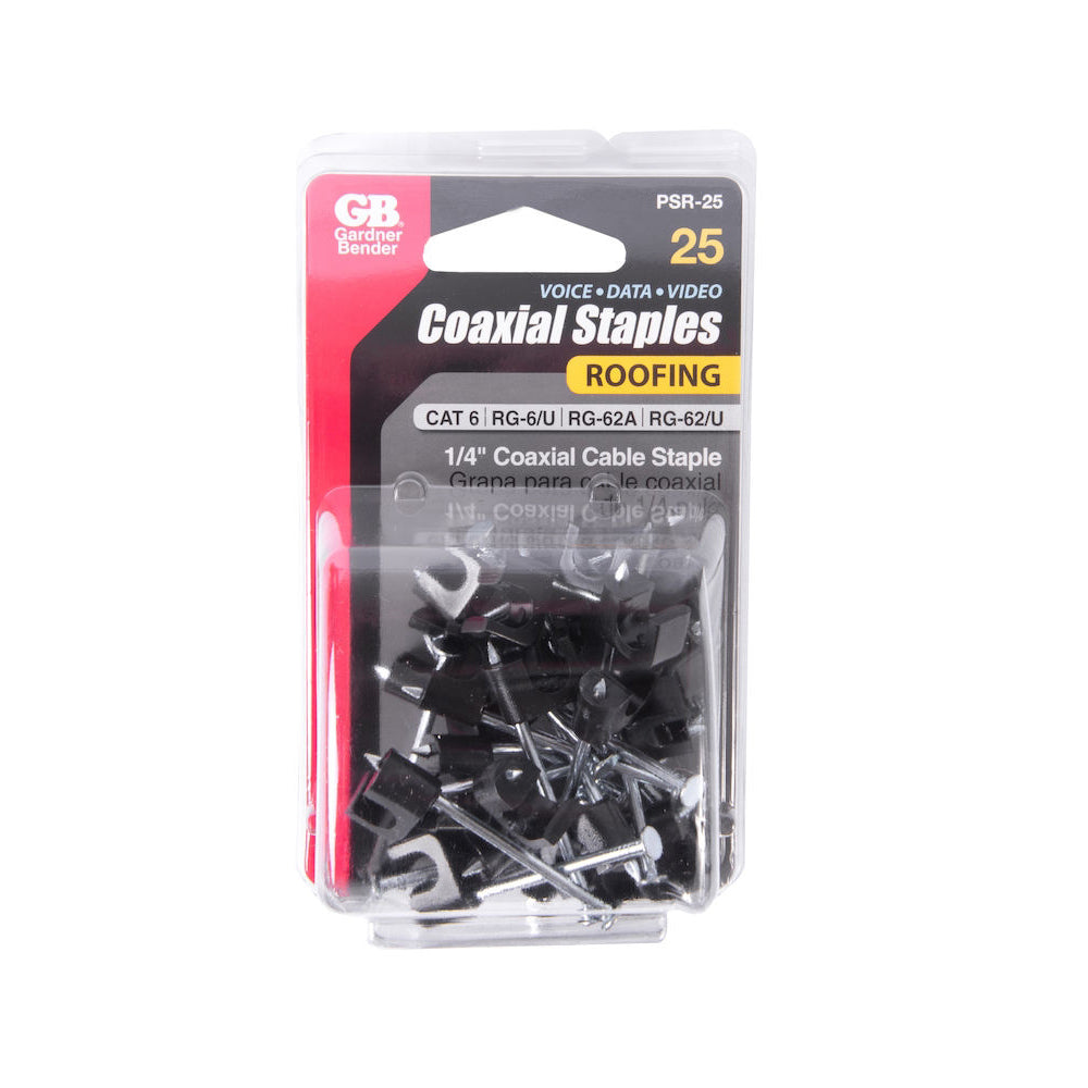 GB PSR-25 Staple, 1/4 in W Crown, Plastic