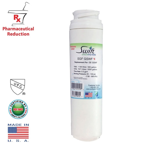 SWIFT GREEN FILTERS SGF-GSWF/G22 Refrigerator Water Filter, 0.5 gpm, Coconut Shell Carbon Block Filter Media