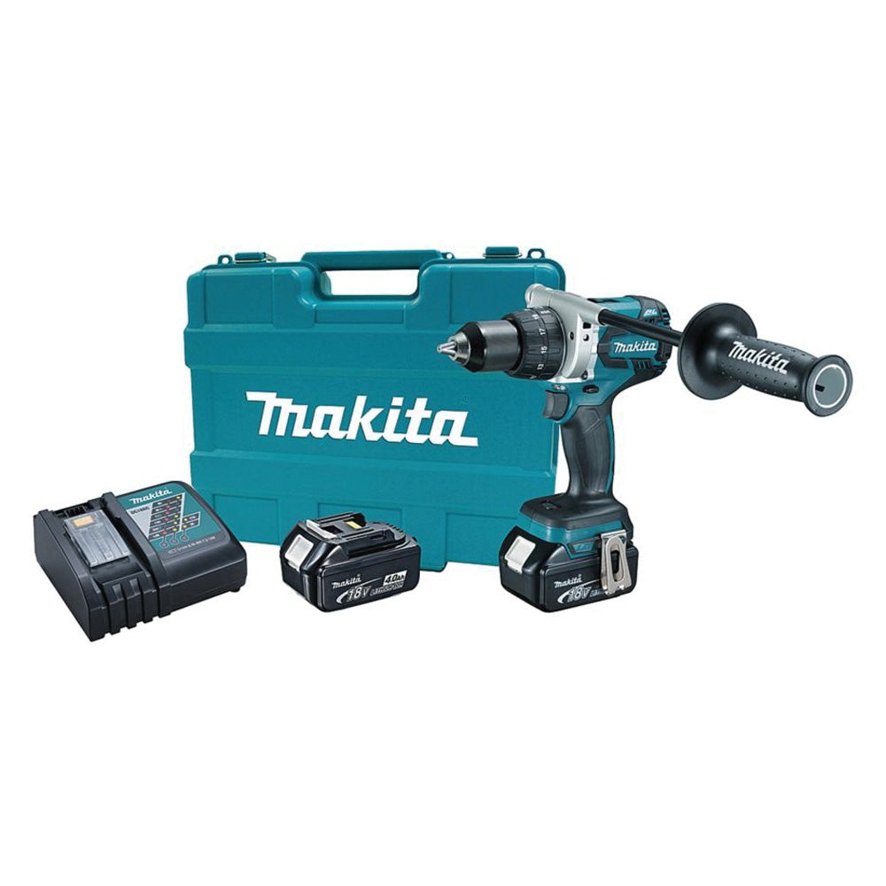 Makita XPH07MB/XPH07M Hammer Driver Drill Kit, Battery Included, 18 V, 4 Ah, 1/2 in Chuck, Keyless Chuck