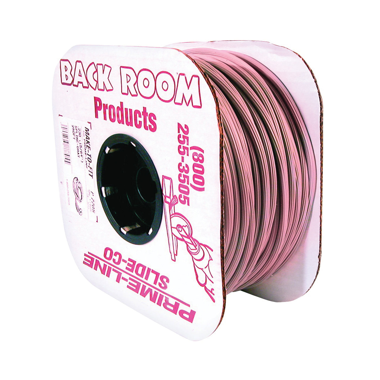 Make-2-Fit P 7650 Screen Retainer Spline, 0.120 in D, 500 ft L, Vinyl, Gray, Round