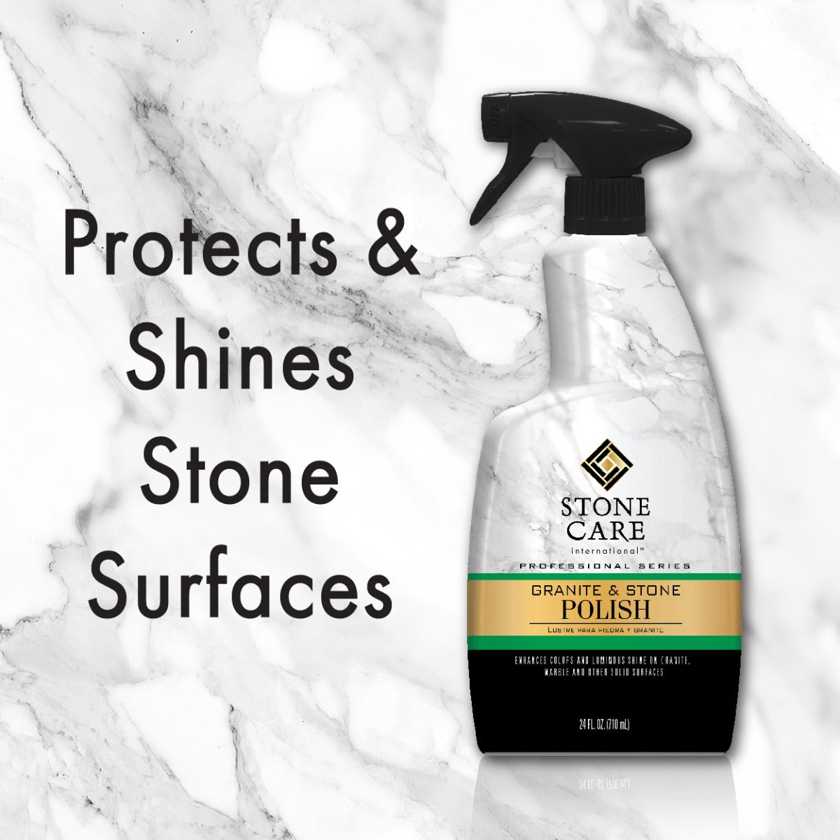 STONE CARE 5184 Granite and Stone Polish, 24 oz, Liquid, White