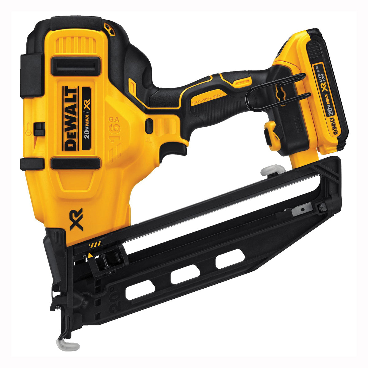 DeWALT DCN660D1 20V Max XR 16G Angled Finish Nailer Kit (Includes 20V Max XR 2.0ah Battery, Charger, and Kit Box)