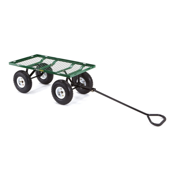 Gorilla Carts GOR400 Yard Cart with Fold Down Sides, 400 lb, 34 in L x 18 in W Deck, Steel Deck, 4-Wheel, 10 in Wheel