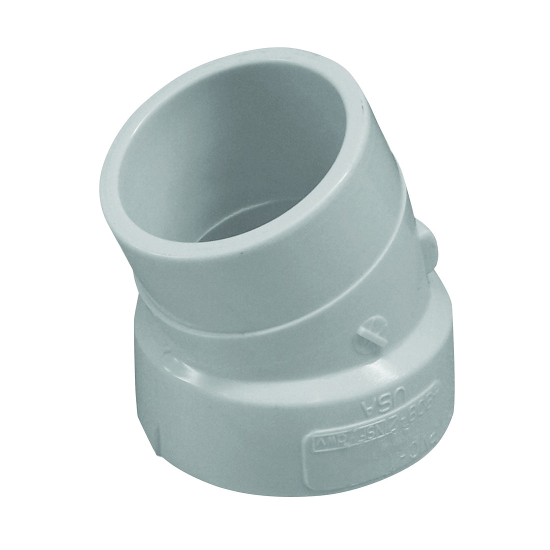 GENOVA 700 Series 75820 Street Pipe Elbow, 2 in, Hub x Spigot, 22.5 deg Angle, PVC, SCH 40 Schedule