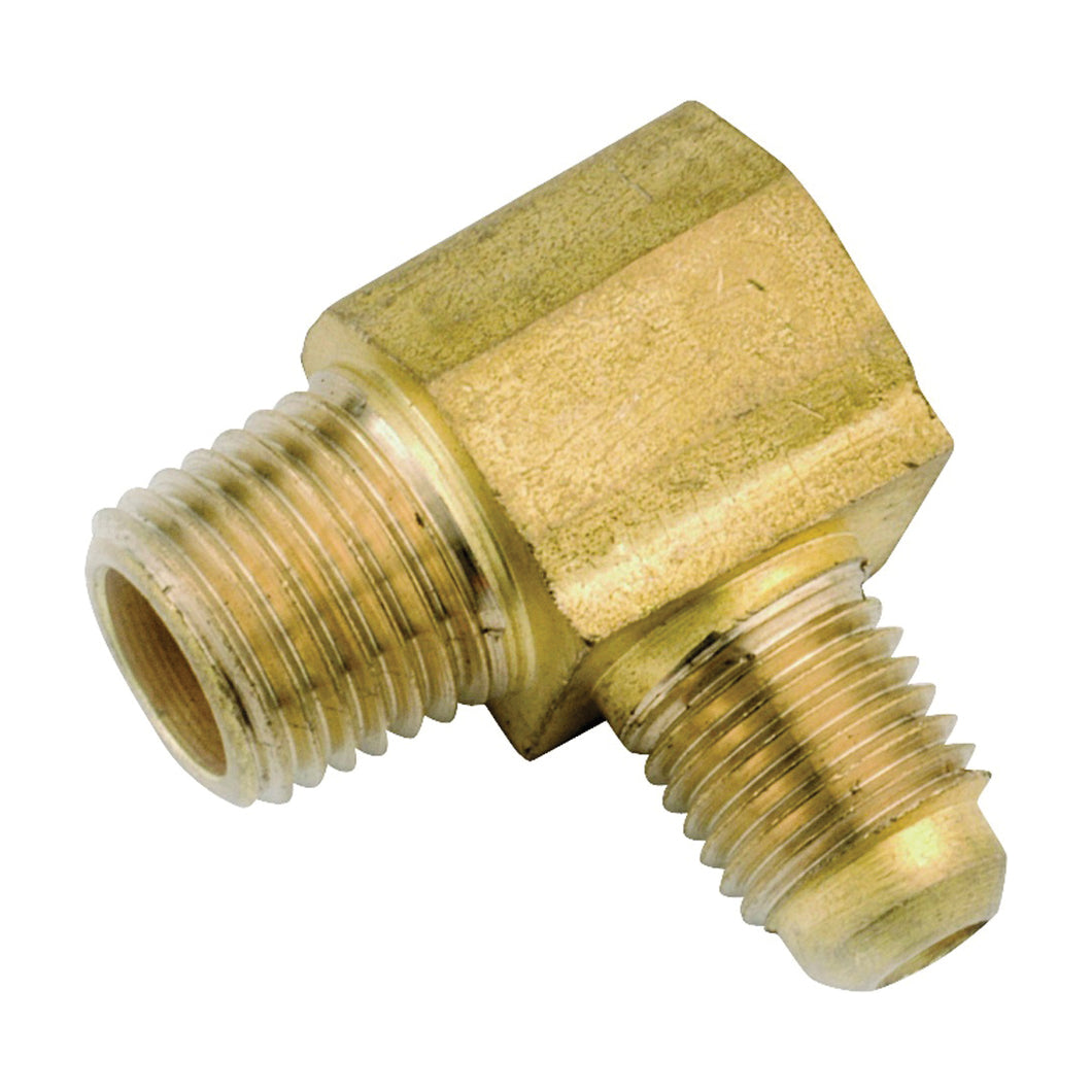 Anderson Metals 754049-0812 Tube Elbow, 1/2 x 3/4 in, 90 deg Angle, Brass, 750 psi Pressure
