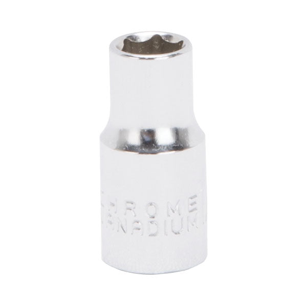 Vulcan MT6482418 Drive Socket, 1/4 in Socket, 1/4 in Drive, 6-Point, Chrome Vanadium Steel, Chrome