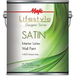 Majic Paints 8-1822-1 Interior Paint, Satin, Medium, 1 gal, Can, Latex Base, Resists: Abrasion, Moisture, Spatter