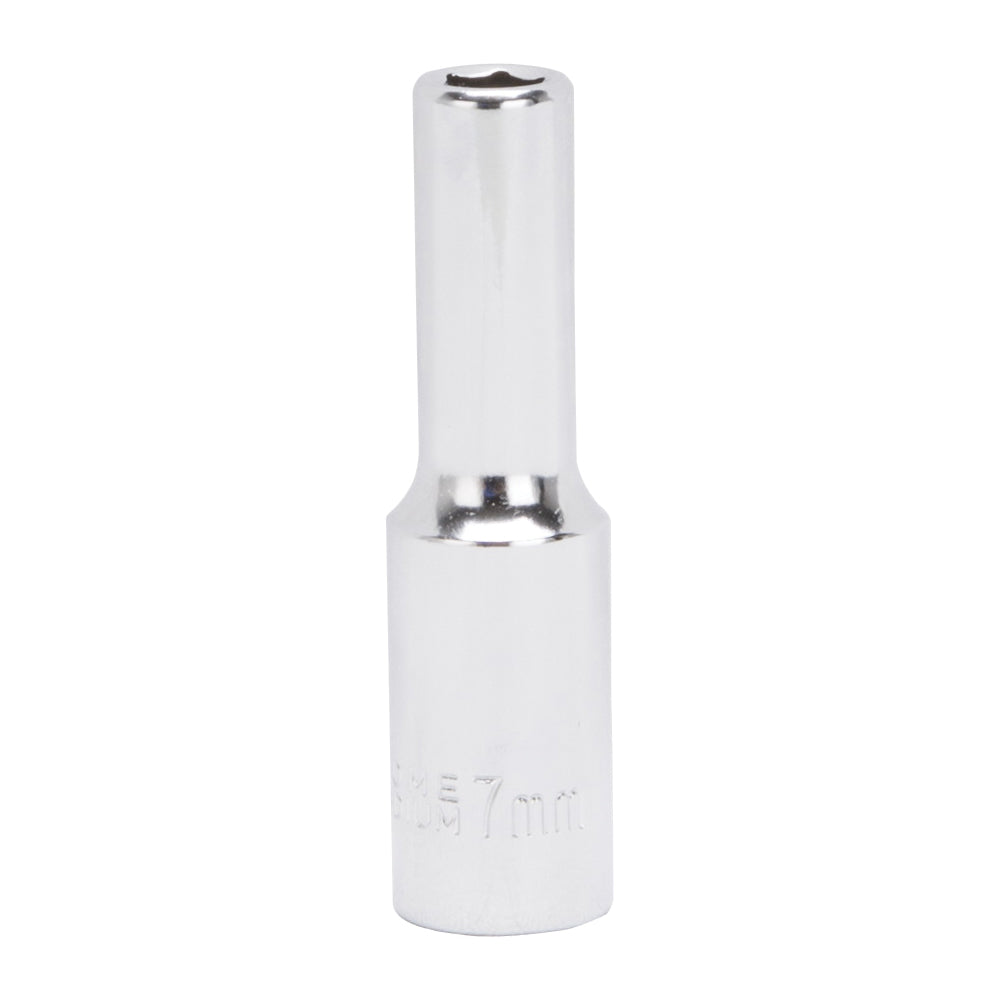 Vulcan MT6500661 Drive Socket, 7 mm Socket, 3/8 in Drive, 6-Point, Chrome Vanadium Steel, Chrome