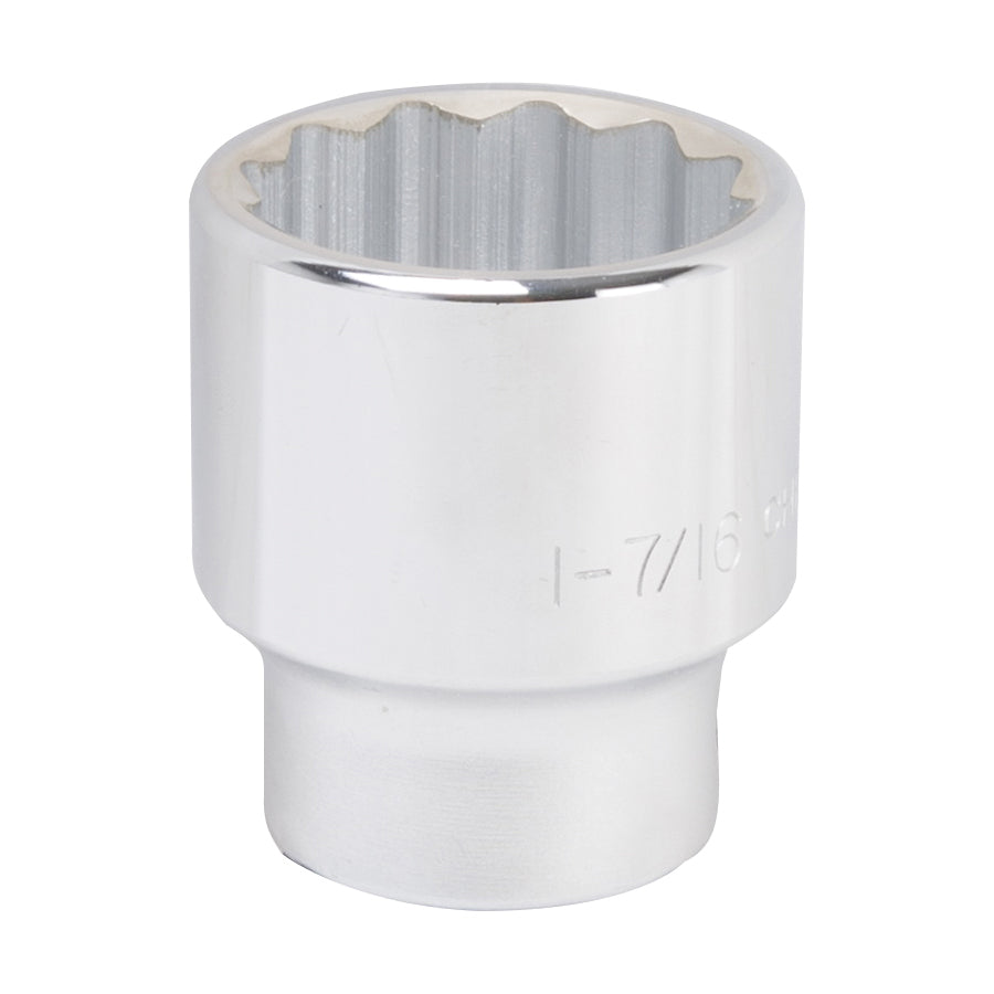 Vulcan MT-SS6046 Drive Socket, 1-7/16 in Socket, 3/4 in Drive, 12-Point, Chrome Vanadium Steel, Chrome