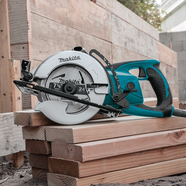 Makita 5477NB Circular Saw, 15 A, 7-1/4 in Dia Blade, 5/8 in Arbor, 0 to 51.5 deg Bevel