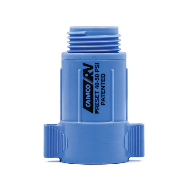 CAMCO 40143 Water Pressure Regulator, 3/4 in ID, Female x Male, 40 to 50 psi Pressure, ABS, Blue