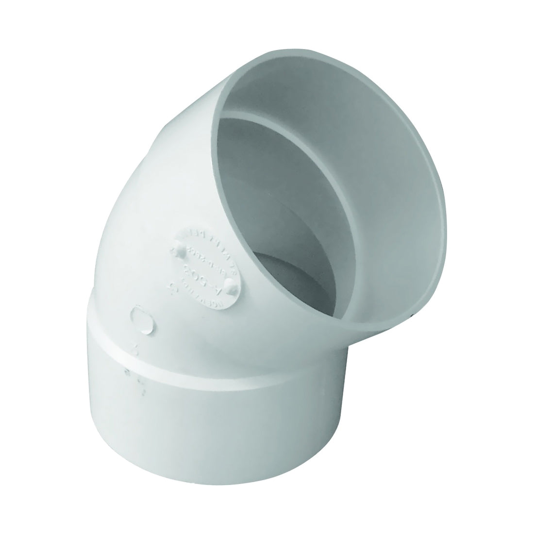 GENOVA 400 Series 40630 Pipe Elbow, 3 in, Hub, 45 deg Angle, PVC