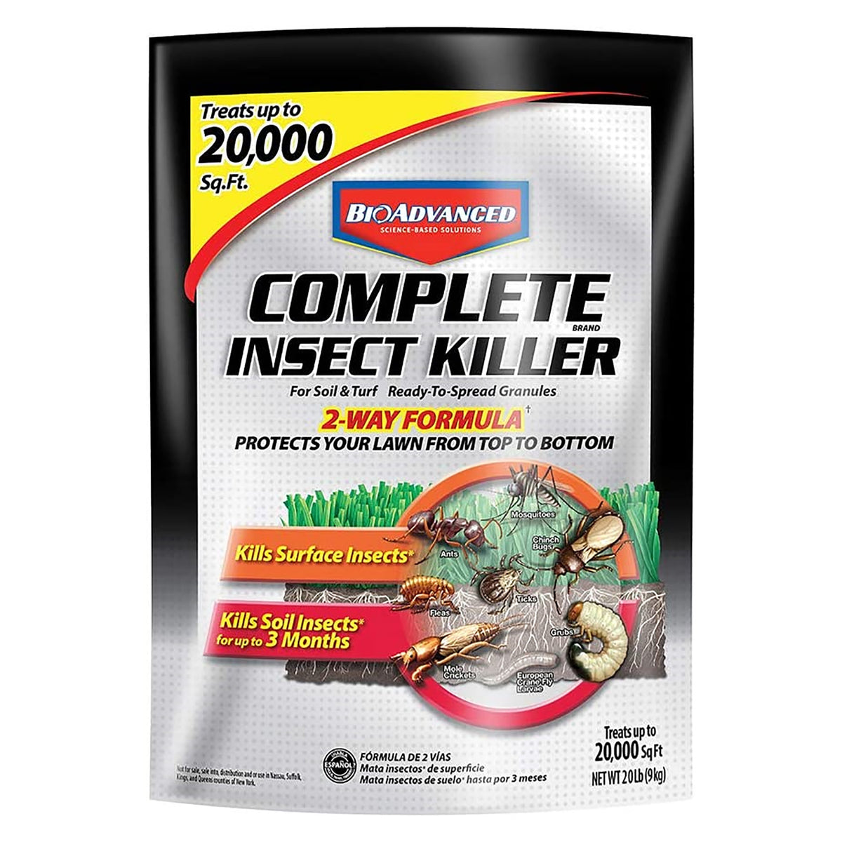 BioAdvanced 700289T Insect Killer, Granular, Sprinkle Application, 20 lb Bag