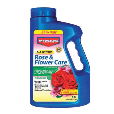 BioAdvanced 701100A Rose and Flower Fertilizer, 5 lb Bottle, Granular, 6-9-6 N-P-K Ratio
