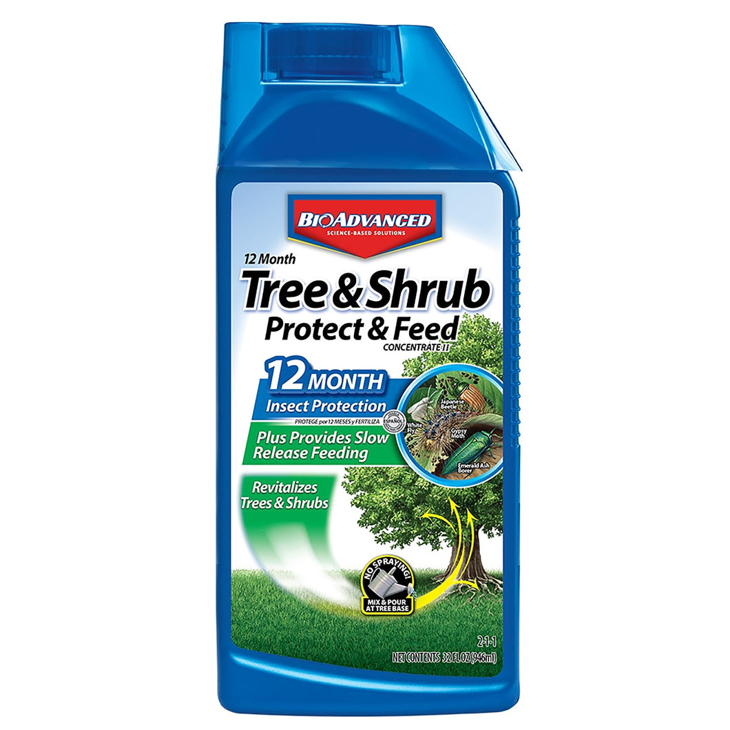 BioAdvanced 701810M Tree and Shrub Protect and Feed, Liquid, 32 oz Bag