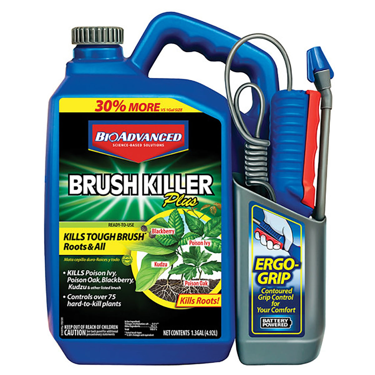 BioAdvanced 704701A Brush Killer, Liquid, Light Yellow, 1.3 gal Bottle