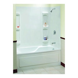 MAAX Utah 102573-000-129 Bathtub Wall Kit, 31-3/4 in L, 60-1/2 in W, 59 in H, Polystyrene, Glue Up Installation, White