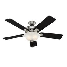 Load image into Gallery viewer, Hunter 53249/28723 Ceiling Fan, 5-Blade, Blackened Rosewood/Chestnut Blade, 52 in Sweep, 3-Speed, With Lights: Yes
