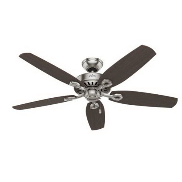 Hunter 53090 Ceiling Fan, 5-Blade, Brazilian Cherry/Stained Oak Blade, 52 in Sweep, 3-Speed, With Lights: Yes