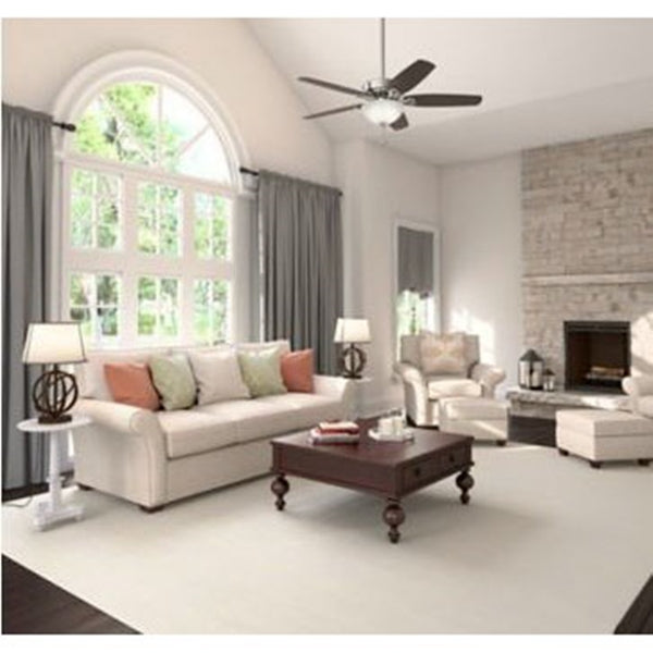 Hunter 53090 Ceiling Fan, 5-Blade, Brazilian Cherry/Stained Oak Blade, 52 in Sweep, 3-Speed, With Lights: Yes