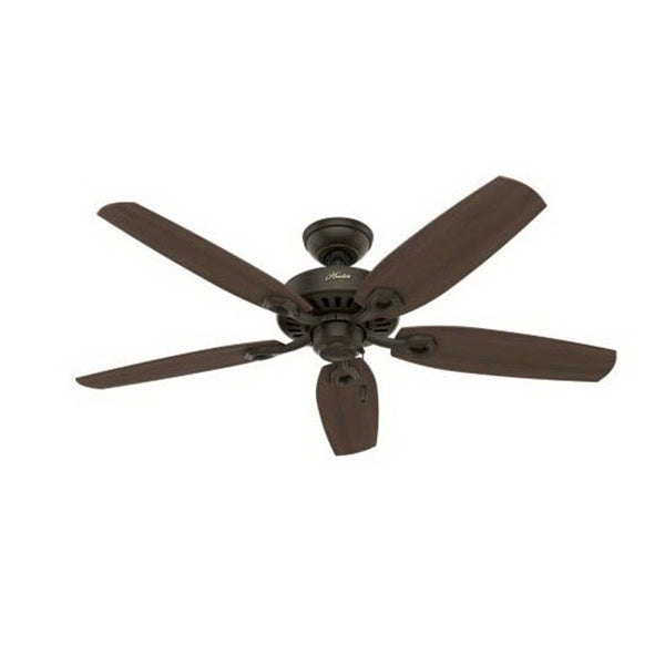 Hunter 53091 Ceiling Fan, 5-Blade, Brazilian Cherry/Stained Oak Blade, 52 in Sweep, 3-Speed, With Lights: Yes