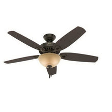 Load image into Gallery viewer, Hunter 53091 Ceiling Fan, 5-Blade, Brazilian Cherry/Stained Oak Blade, 52 in Sweep, 3-Speed, With Lights: Yes
